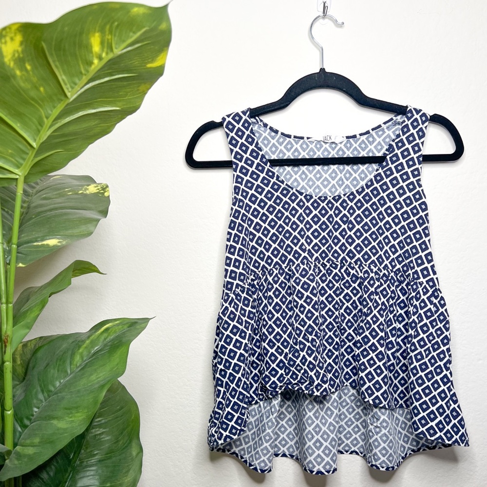 Navy Blue Print Top